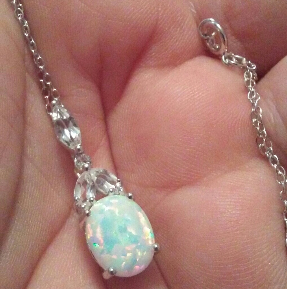 Genuine Opal and Topaz necklace